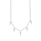 0.23ct 14k White Gold Diamond Pave Triangle Necklace